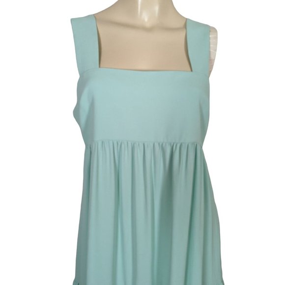 Amanda Uprichard empire waist ruffled maxi sleeveless seafoam dress sz M - Picture 7 of 10